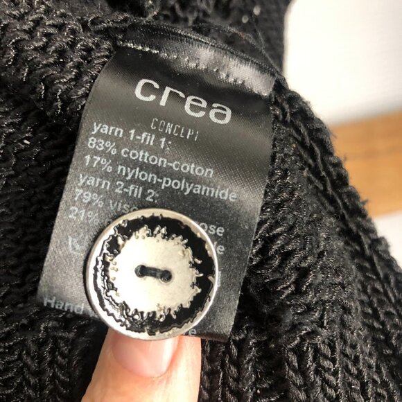 Crea Concept Black Macrame Crochet Knit Cardigan Sz 42 EU‎ - Picture 12 of 14